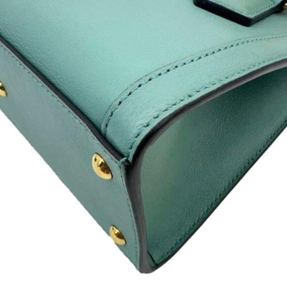 Gucci  Diana Bamboo Mini Leather Tote Bag Green 655661 - Picture 8 of 15